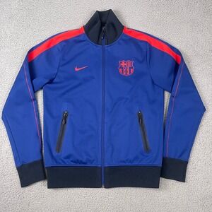 Nike‎ Barcelona Track Training Jacket Mens S Blue Red Zip Football Soccer Futbol